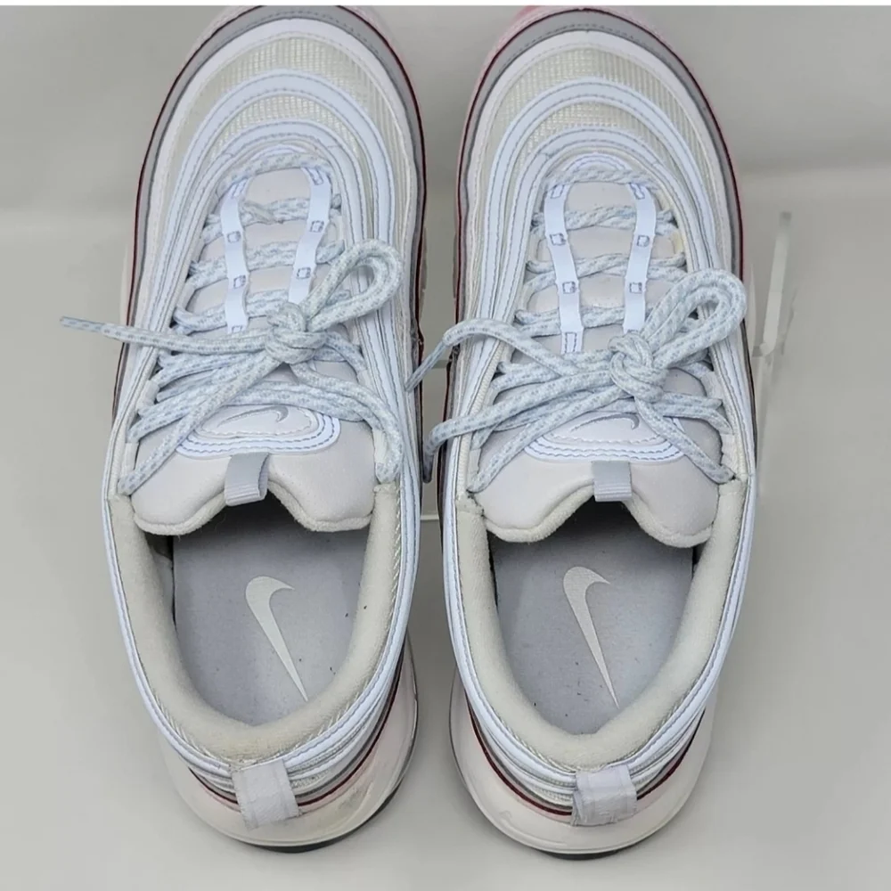 Nike Air Max 97 DIY Flare White Grey Pink Shoes CW5567-100 Mens Size 8 Pre-owned